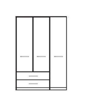 Zambia Collection Functional units with passepartout frame/ 3 Door 2 Drawer / Handles in silver