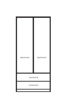 Zambia Collection Functional units with passepartout frame/ 2 Door 2 Drawer / Handles in silver