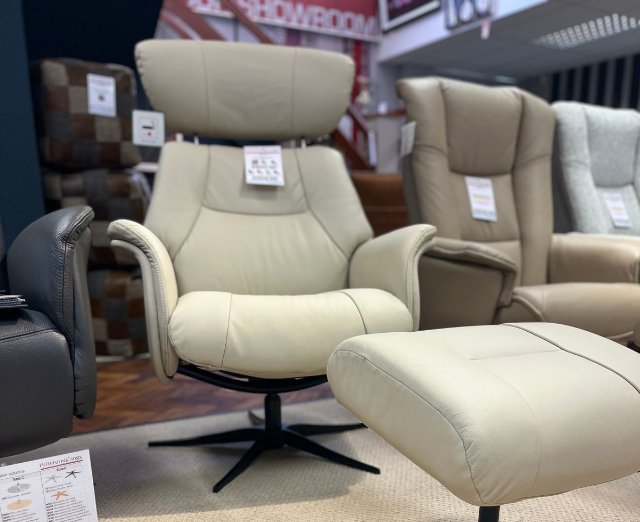 Ronda Swivel Recliner Chair and Footstool