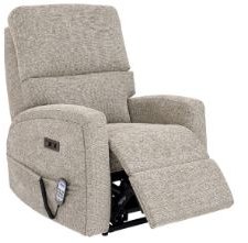 Petite Single Motor Powered Recliner Headrest and Lumbar - NON LIFT / Standard Fabric
