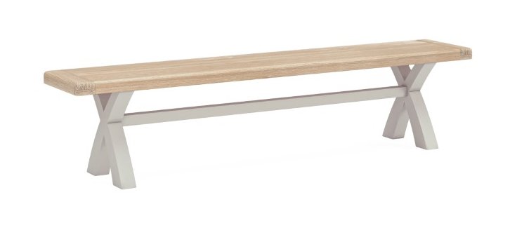Tenby Grey Cross Bench   - STONE GREY