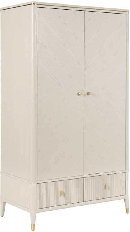 Wardrobe 2 Door & 2 Drawer  - Stone