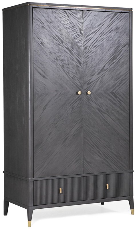 Wardrobe 2 Door & 2 Drawer  - Ebony