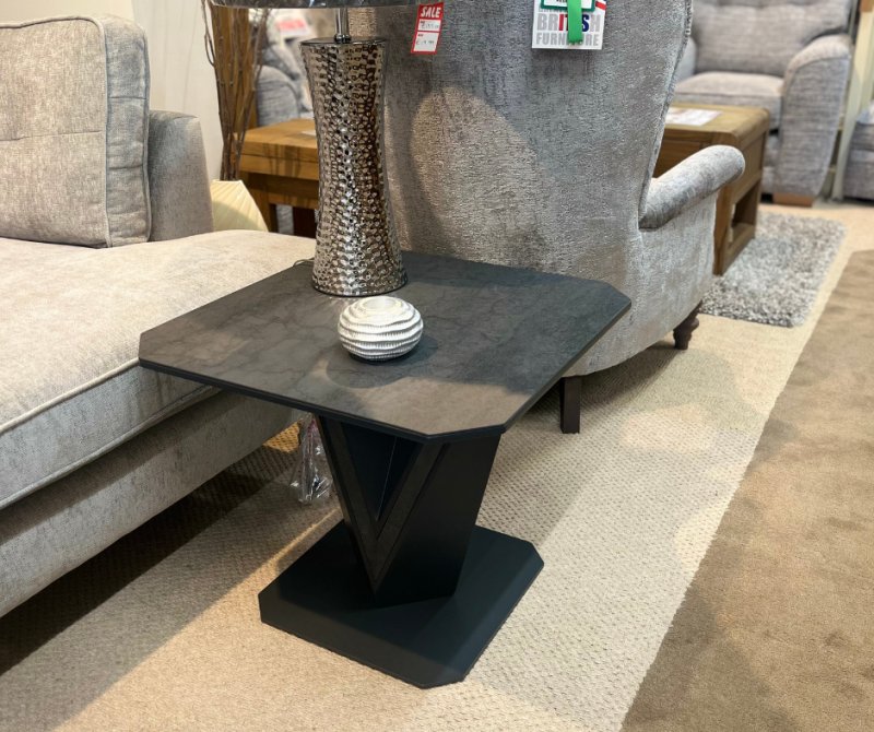 Belluno Grey Ceramic Side Table
