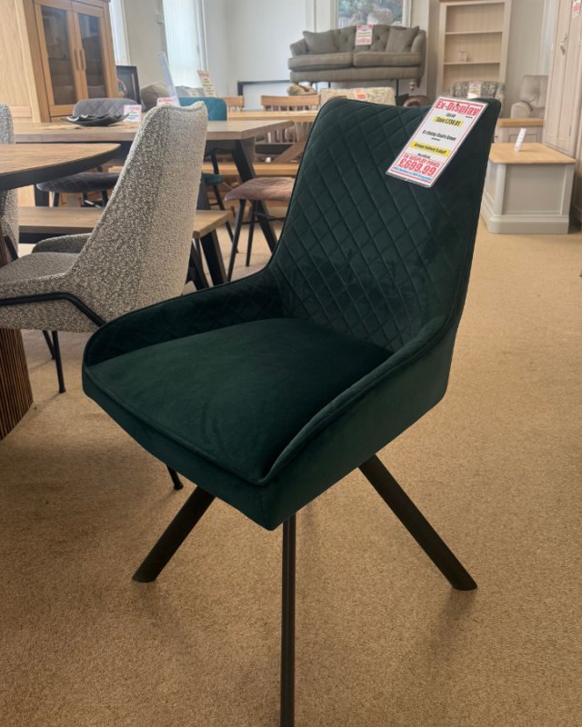 Set of 6 Lusso Dark Green Dining Chair