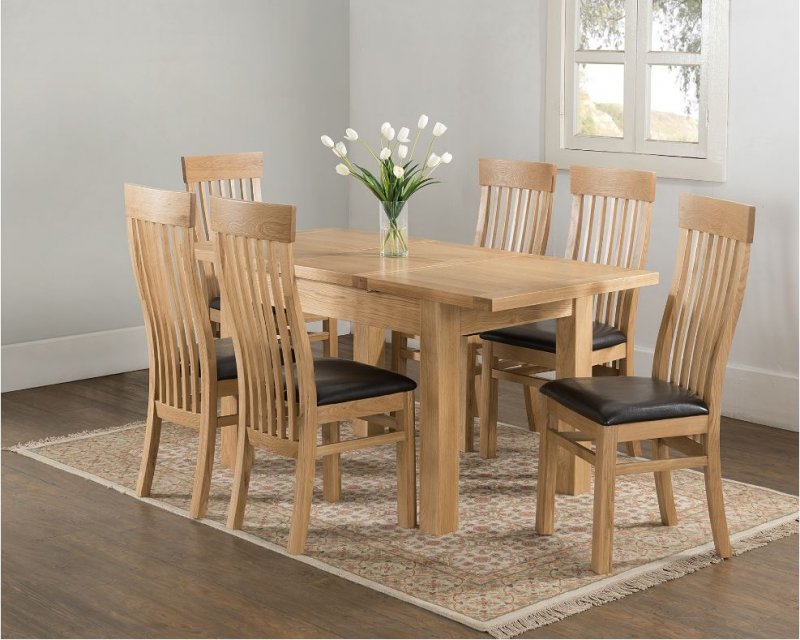 Portland 150cm Extending Dining Table 6 X Dining Chairs