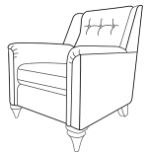 Livingstone Collection Accent Chair - Two Tone Fabrics D Grade Fabric