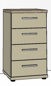 Airedale Oak Top Chest of drawers - 4 drawers (47cm Wide)