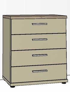 Airedale Oak Top Chest of drawers 4 drawers (75cm Wide)