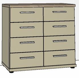 Airedale Oak Top Chest of drawers 8 drawers