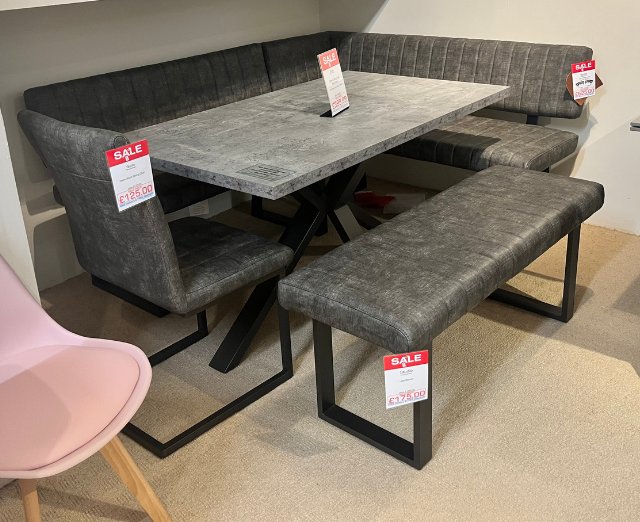 Fusion 135cm Compact Dining Table Corner Bench & Low Bench