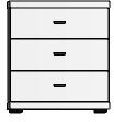 3 Drawer Bedside - Basic Chest - Drawers in carcase colour