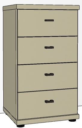 Callisto Plus 4 Drawer Chest - 47cm - Basic Chest - Drawers in carcase colour