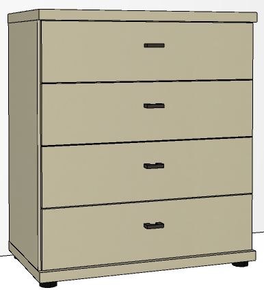 Callisto Plus 4 Drawer Chest - 75cm - Basic Chest - Drawers in carcase colour