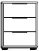 3 Drawer Bedside  - Premium Soft Close - Drawers in carcase colour