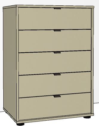 callisto Plus 5 Drawer Chest - 60cm - Premium Soft Close - Drawers in carcase colour