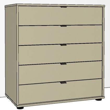 Callisto Plus 5 Drawer Chest - 80cm - Premium Soft Close - Drawers in carcase colour
