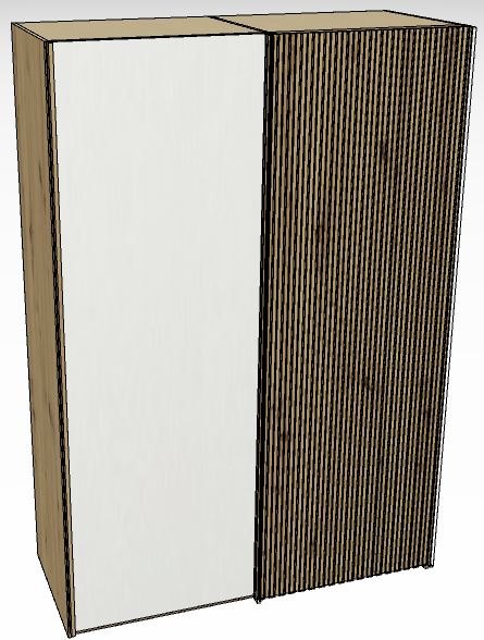 Linear Sliding 200cm 2 Door Robe -1 decking door Right / Front White Decking in carcase colour 2