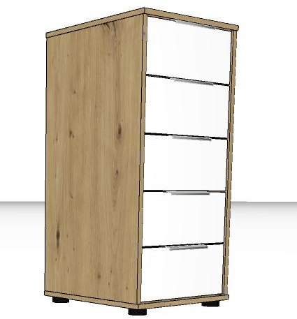 Linear Chest of drawers 5 drawers - Front in white - 40cm Wide x 86cm High