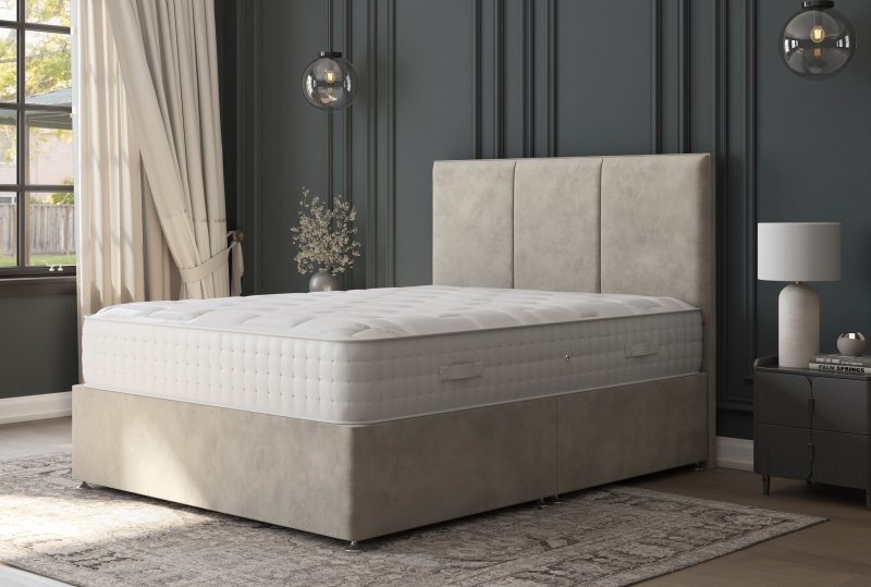Hamley 1000 Single Standard Side Lift Ottoman Set - VENICE FABRIC - INCLUDING Strutted Headboard