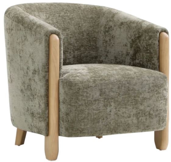Savoy Accent Chair - Olive Distrested Chenille