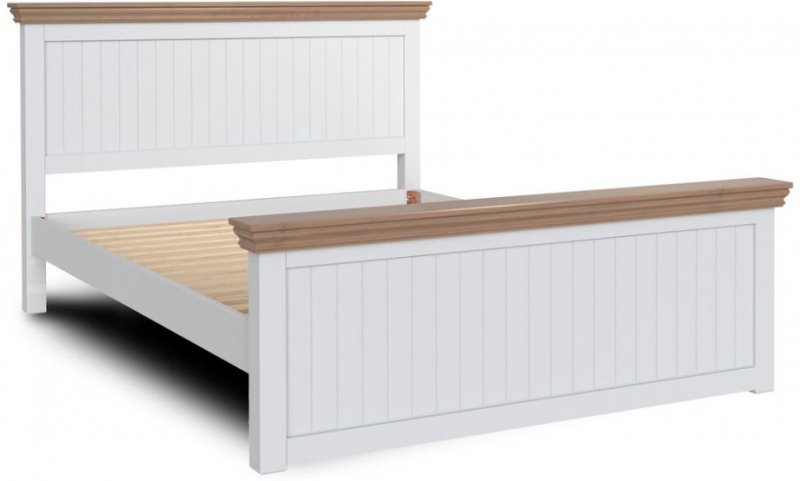 Burford Bedroom Oak Top 2025 Double Panel Bed - High Foot End