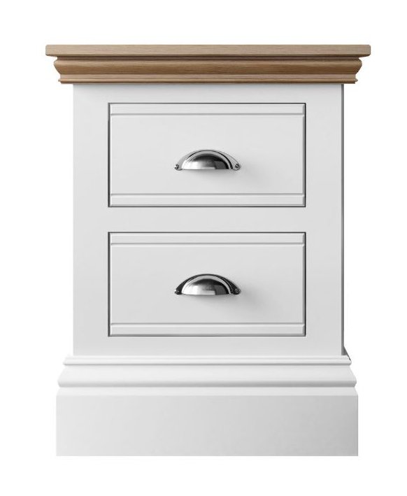 Burford Bedroom Oak Top 2025 Wide 2 Drawer Bedside W 53cm x D 42.8cm x H 62.1cm