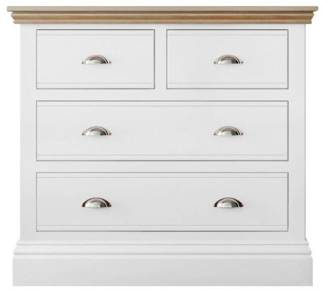 Burford Bedroom Oak Top 2025 2 + 2 Drawer Chest W 94cm x D 47.8cm x H 87.7cm