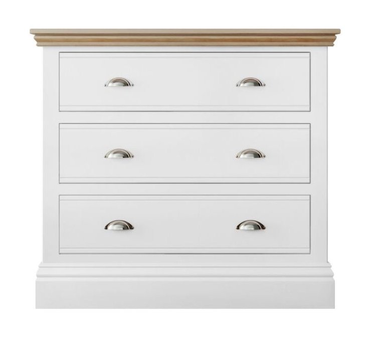 Burford Bedroom Oak Top 2025 Wide 3 Drawer Chest W 94cm x D 47.8cm x H 87.7cm