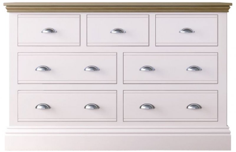 Burford Bedroom Oak Top 2025 4 + 3 Drawer Chest W 135cm x D 47.8cm X H 87.7cm