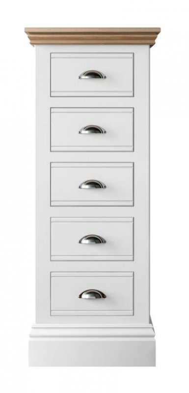 Burford Bedroom Oak Top 2025 5 Drawer Narrow Chest W 43cm X D 47.8cm x H 113.3cm