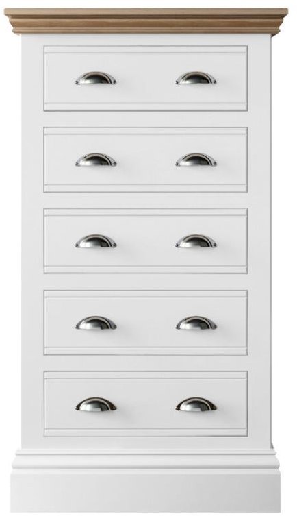 Burford Bedroom Oak Top 2025 5 Drawer Wellington Chest W 53cm x D 47.8cm x H 113.3cm