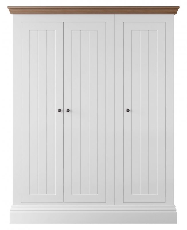 Burford Bedroom Oak Top 2025 Low 3 Door Small All Hanging Robe W 146.8cm x D 58.3cm X H156