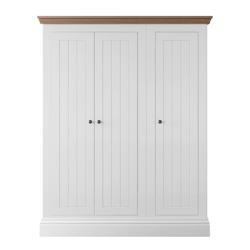 Burford Bedroom Oak Top 2025 Low 3 Door Large All Hanging Robe W 191.8cm x D 58.3cm x H 1