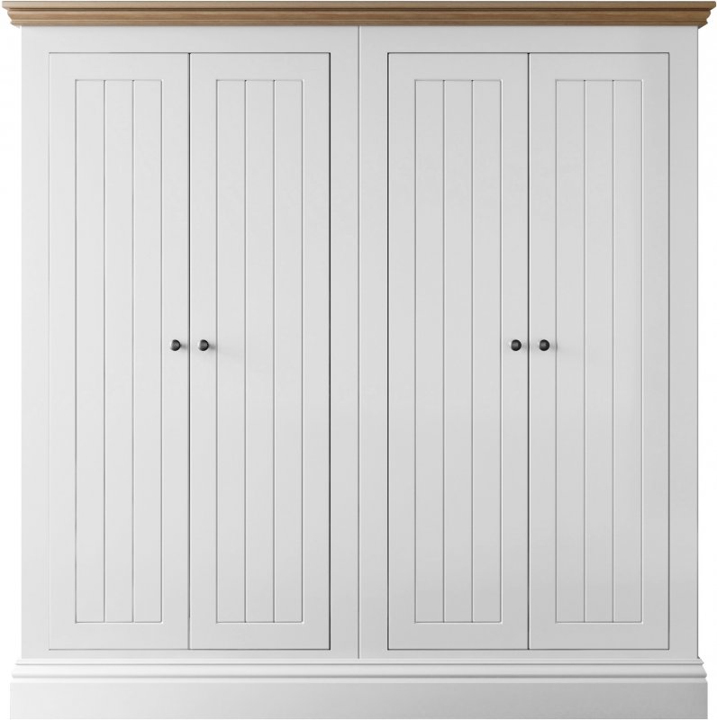 Burford Bedroom Oak Top 2025 Low 4 Door Large All Hanging Robe W 244cm x D 58.3cm x H 156