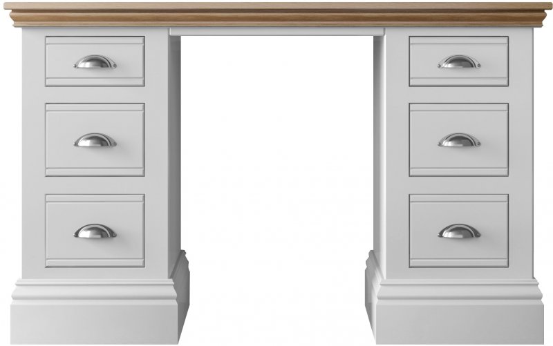 Burford Bedroom Oak Top 2025 Double Pedestal Dressing Table