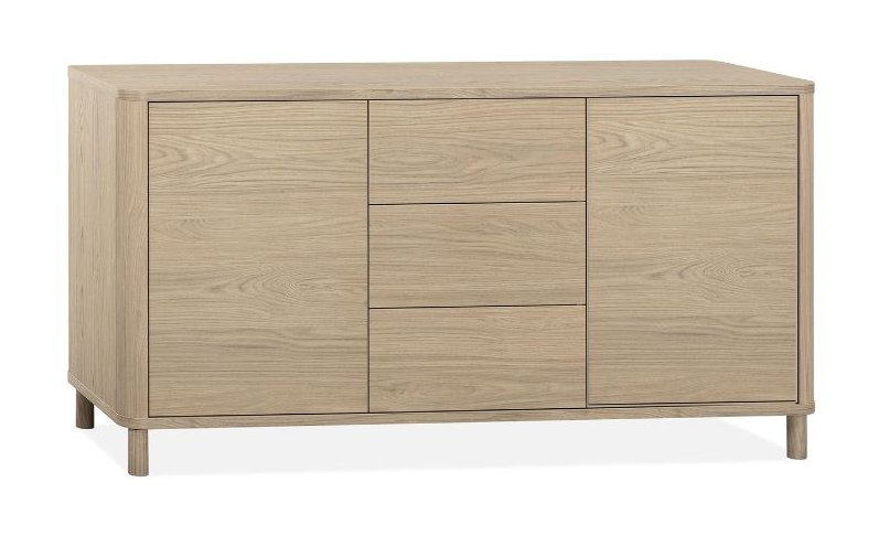 Strasbourg Small Sideboard 2 Doors - 3 drawers -150cm / Lamulux Misty Oak