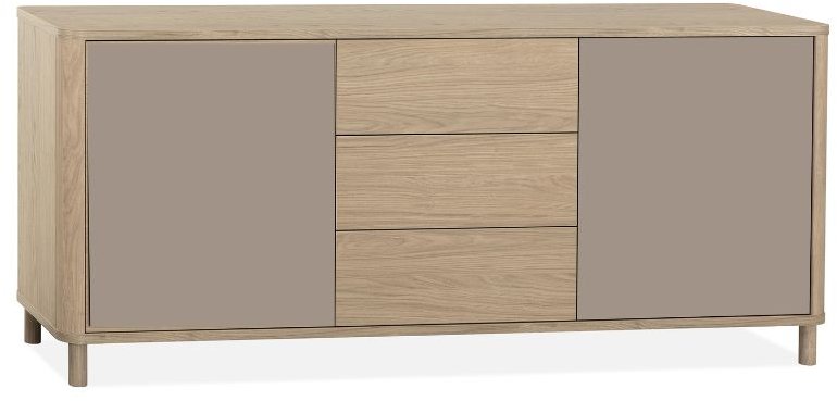 Strasbourg Sideboard 2 Doors - 3 drawers -180cm / Lamulux Misty Oak & 2 Doors Stonegrey