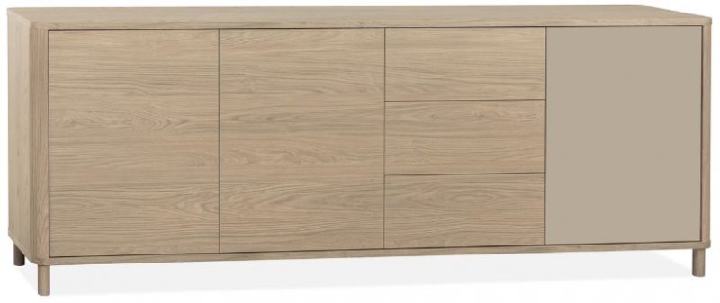 Strasbourg Sideboard 3 Doors - 3 drawers -240cm / Lamulux Misty Oak & 1 Door Stonegrey