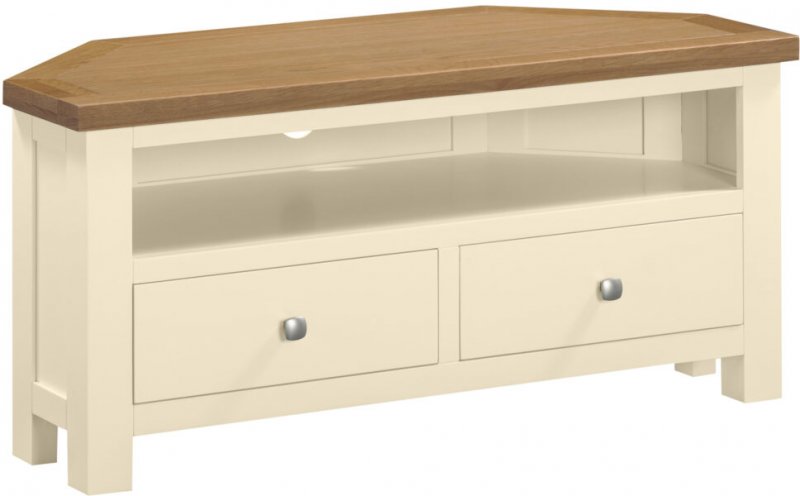 Large Corner TV Unit IVORY