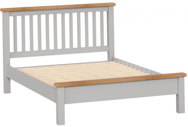 Thetford Double 4'6 Slatted Bedstead With Cap Top / Moon Grey