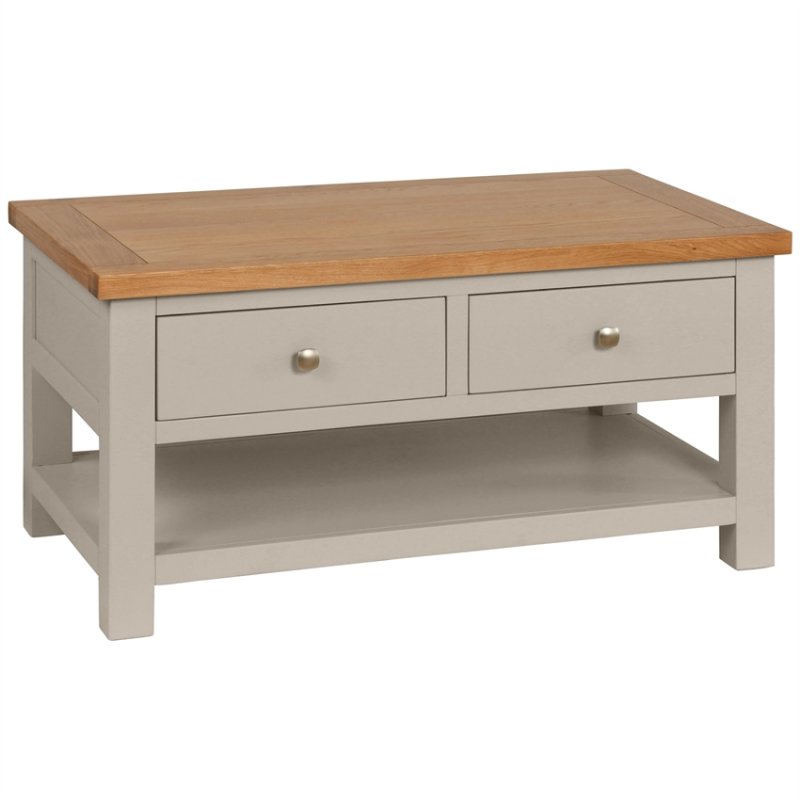Thetford Dining Collection Coffee Table With 2 Drawers  / Moon Grey
