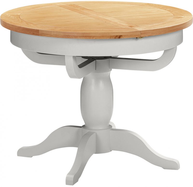 Round Extending Pedestal Table  / Moon Grey