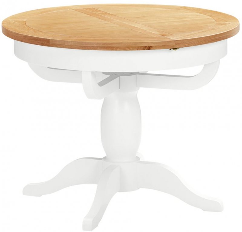 Thetford Dining Collection Round Extending Pedestal Table  / White