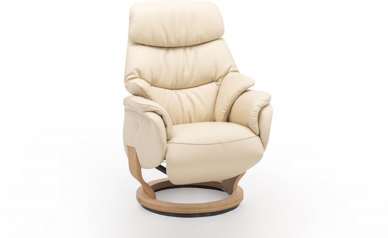 Herning Large Swivel Recliner Chair - Electric / Semi Leather