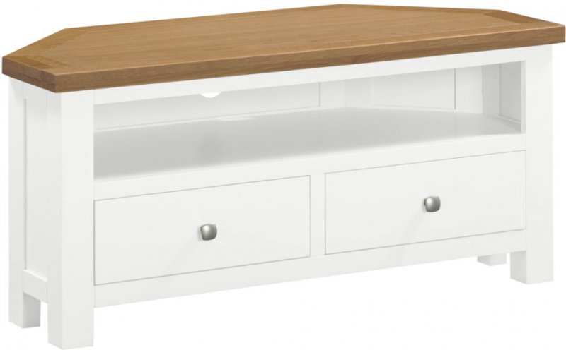 Large Corner TV Unit  / White