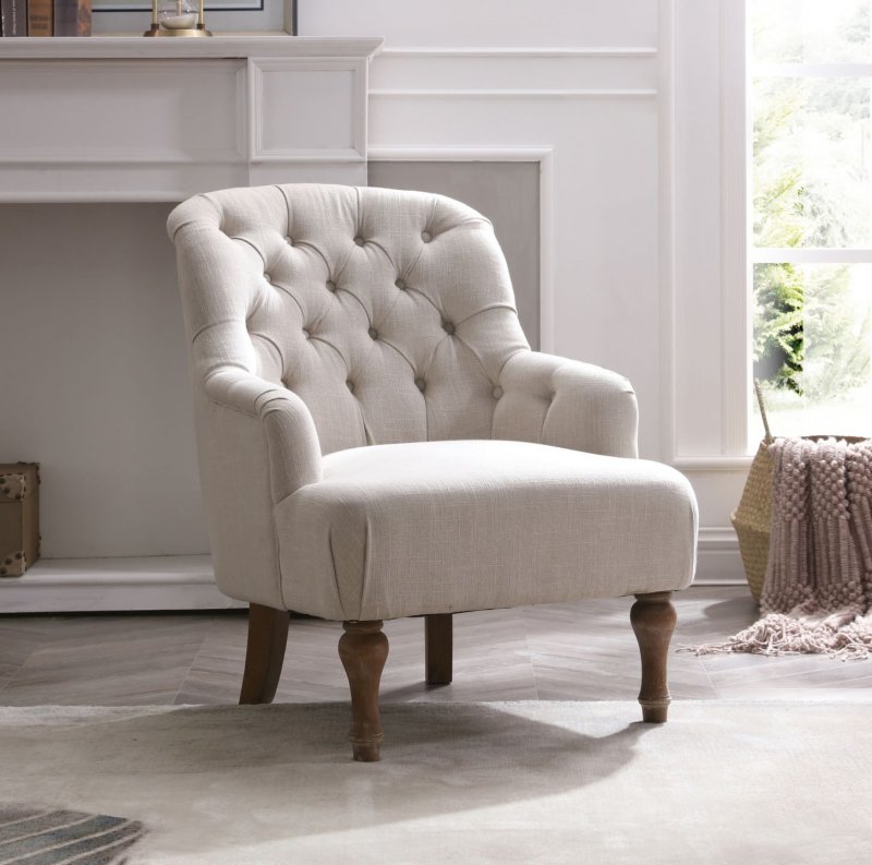 Accent Chair - Cream Antheia Linen