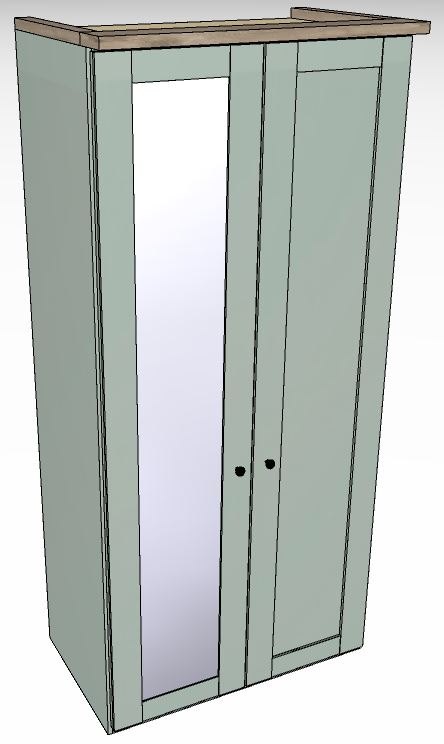 Ardley Bedroom Collection 2 Door Mirrored left door