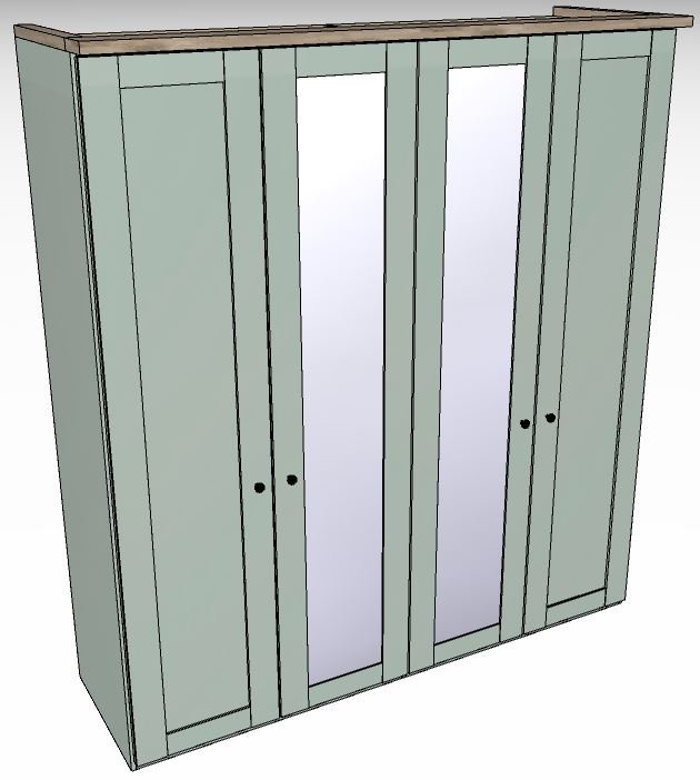 Ardley Bedroom Collection 4 Door 2 Centre Mirrored Doors