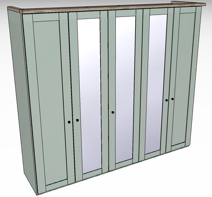 Ardley Bedroom Collection 5 Door 3 Centre Mirrored Doors